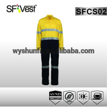 Ropa de seguridad reflectante de seguridad coverall hi vis workwear para hombre 100% tela de algodón AS / NZS 1906.4: 2010